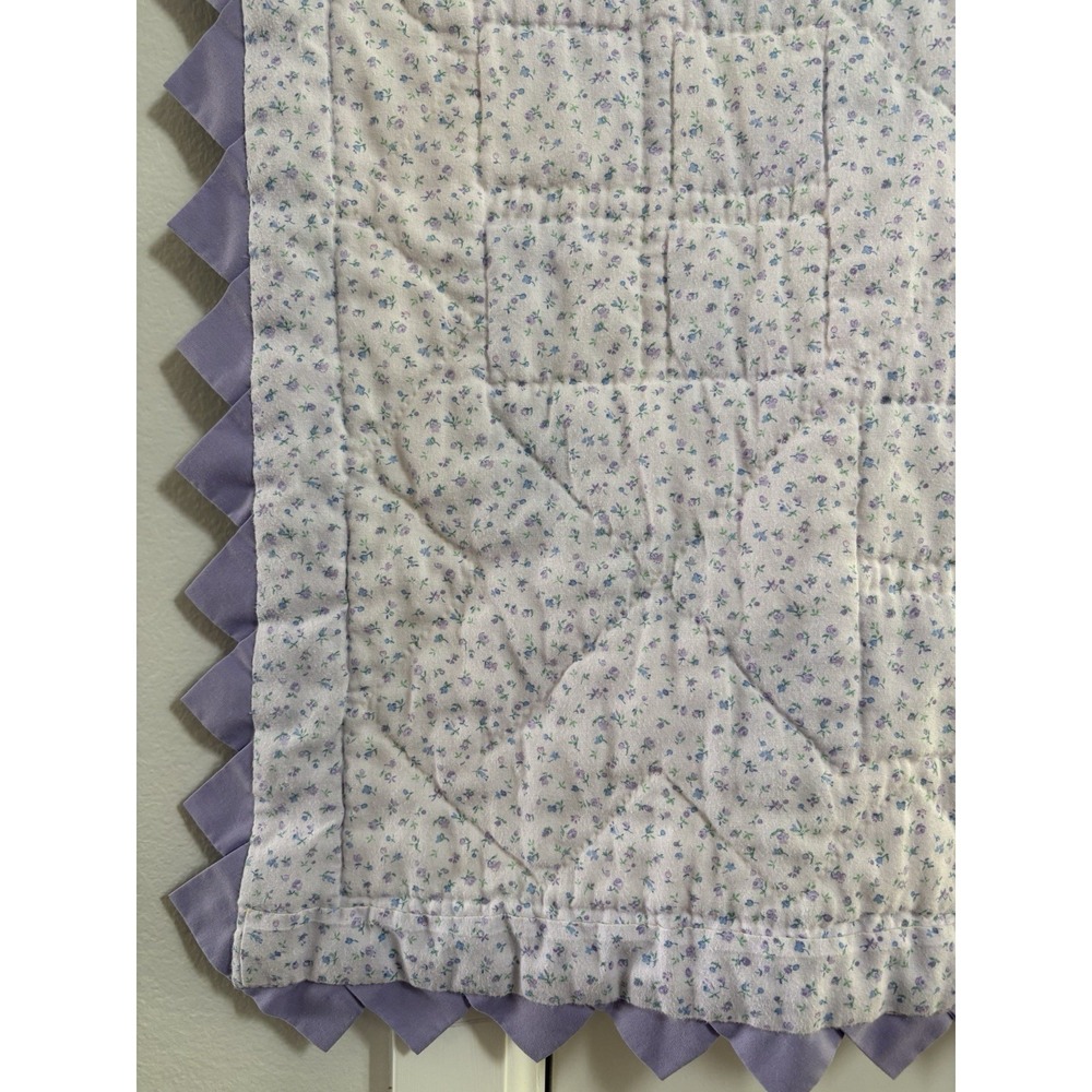 Handmade Baby Quilt Checkered Soft‎ Colors Triangle Border ~35"x46" - Picture 4 of 7